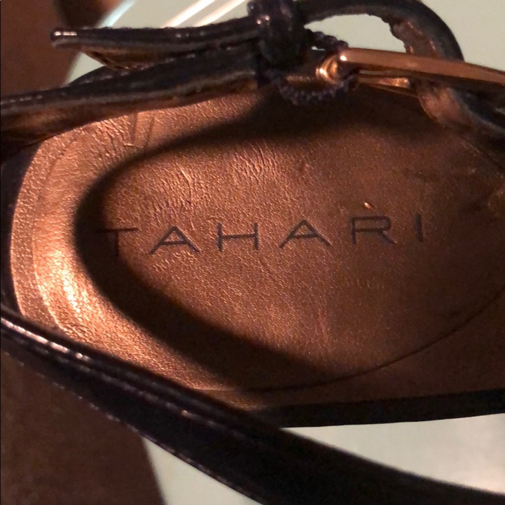 Tahari Slingbacks - Blue with Tan Platform - Picture 4 of 4